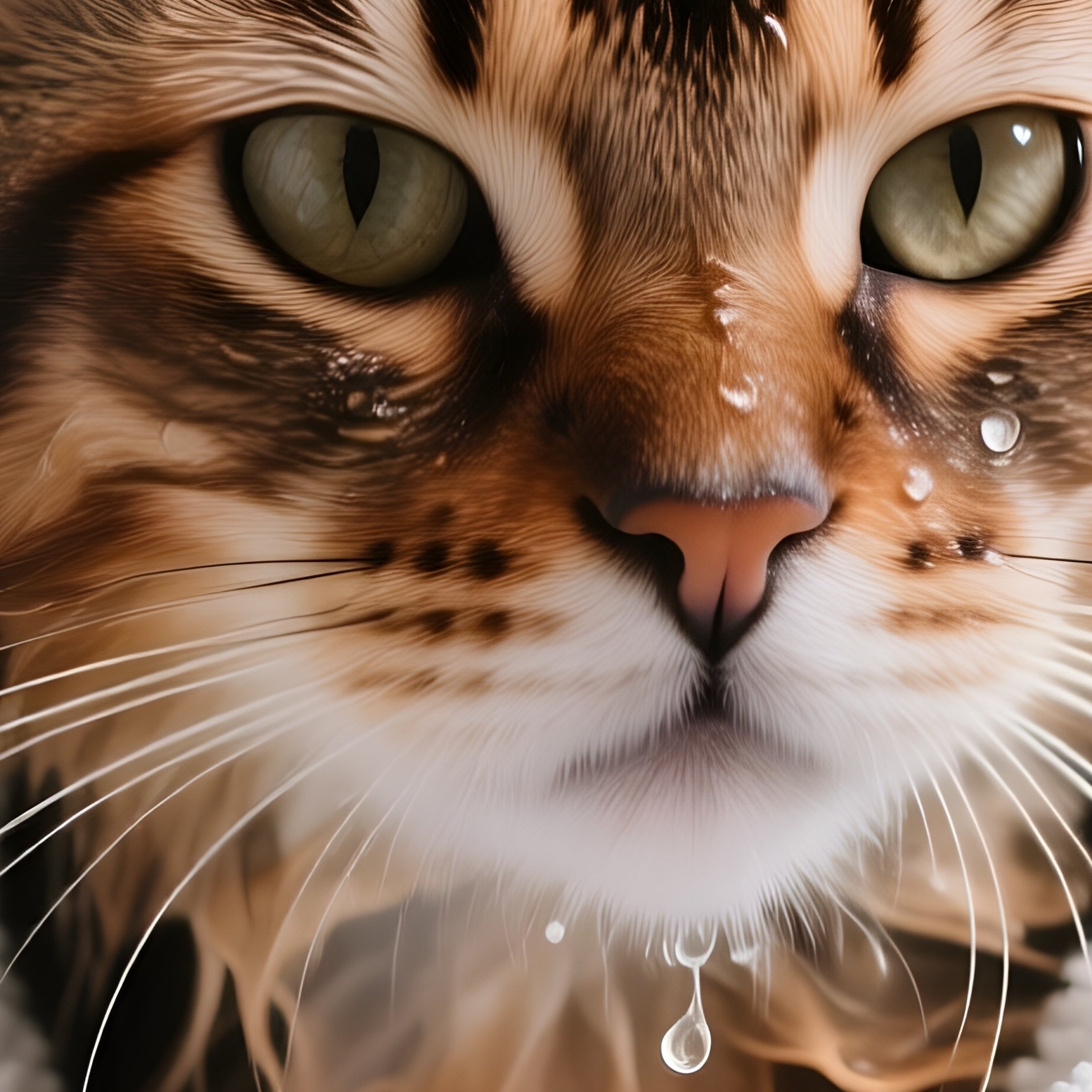 A Somali Cat Wrapped In A Towel After Bath - Full Resolution Quality Preview