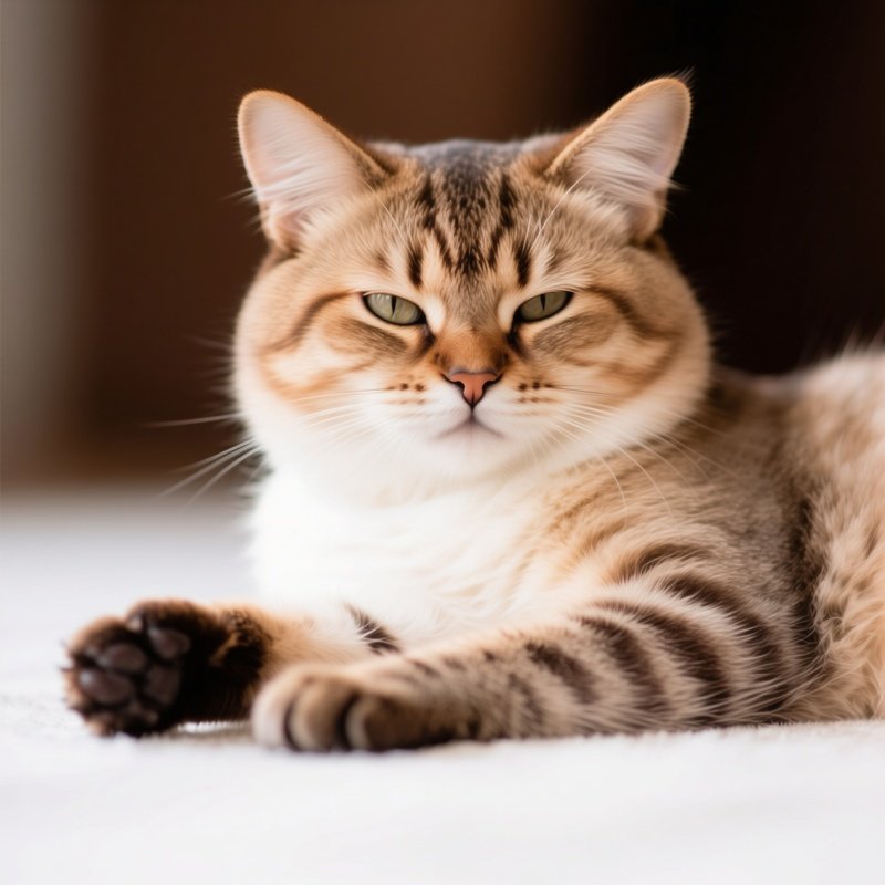 A Somali Chin Cat Resting On Its Paw