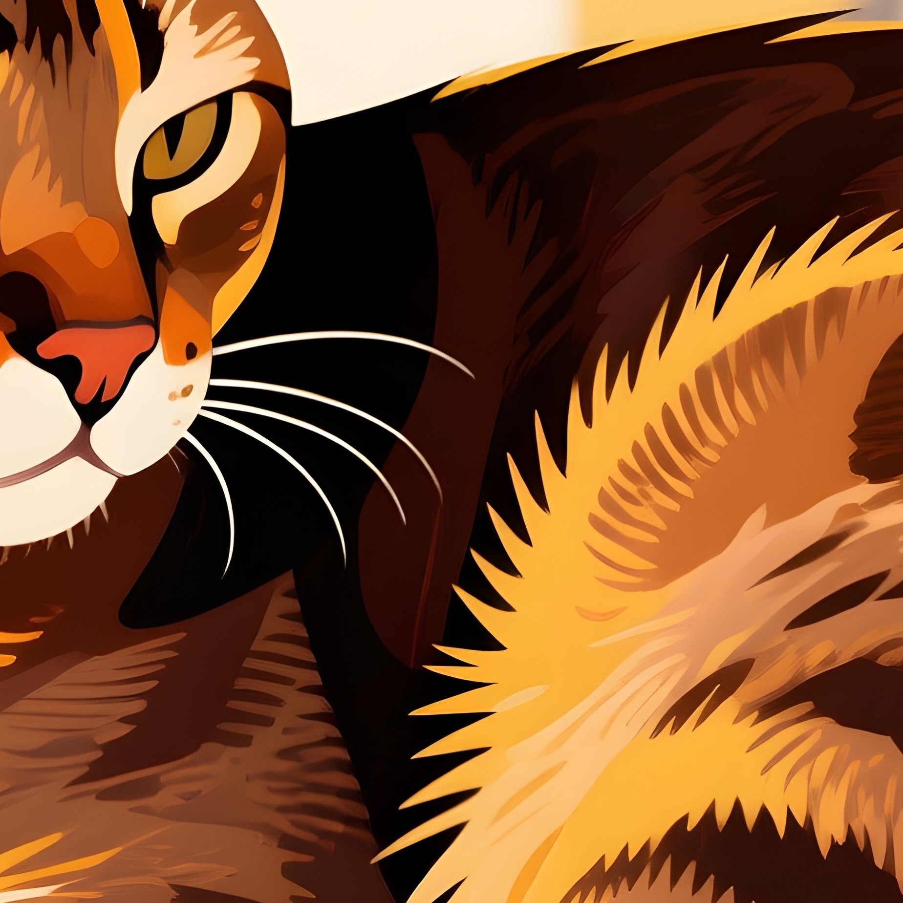 A Somali Culture Illustration Of A Cat Curled Up - Full Resolution Quality Preview
