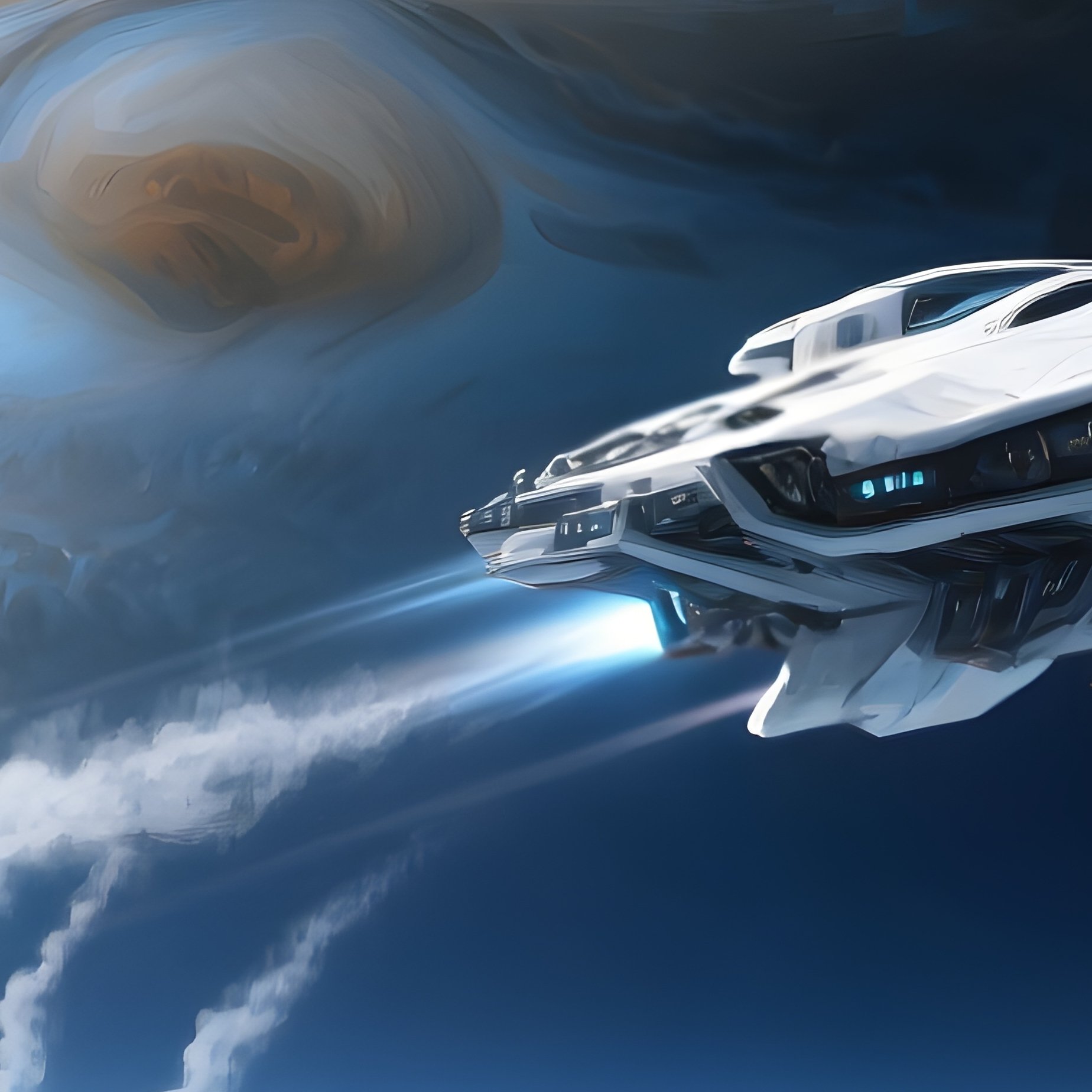 A Spacecraft Flying Past Europa Capturing The Shimmer Of Its Frozen Surface And The Faint Mist From Subsurface Vents - Full Resolution Quality Preview