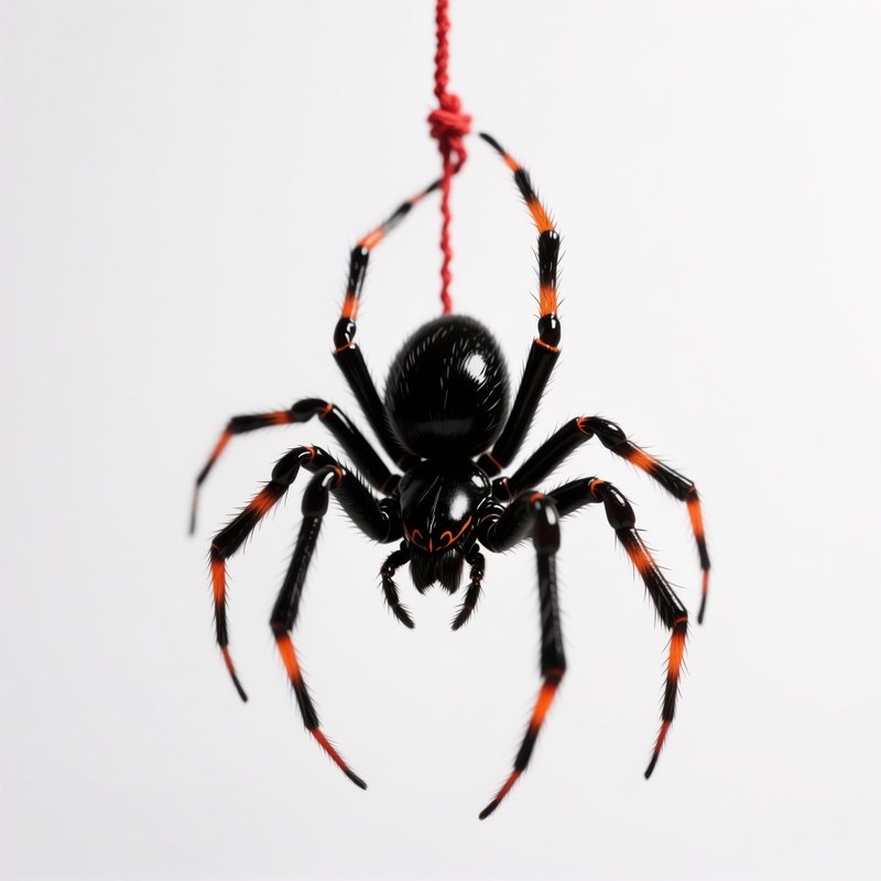 A Spider Hanging From A Thread Spider Hanging