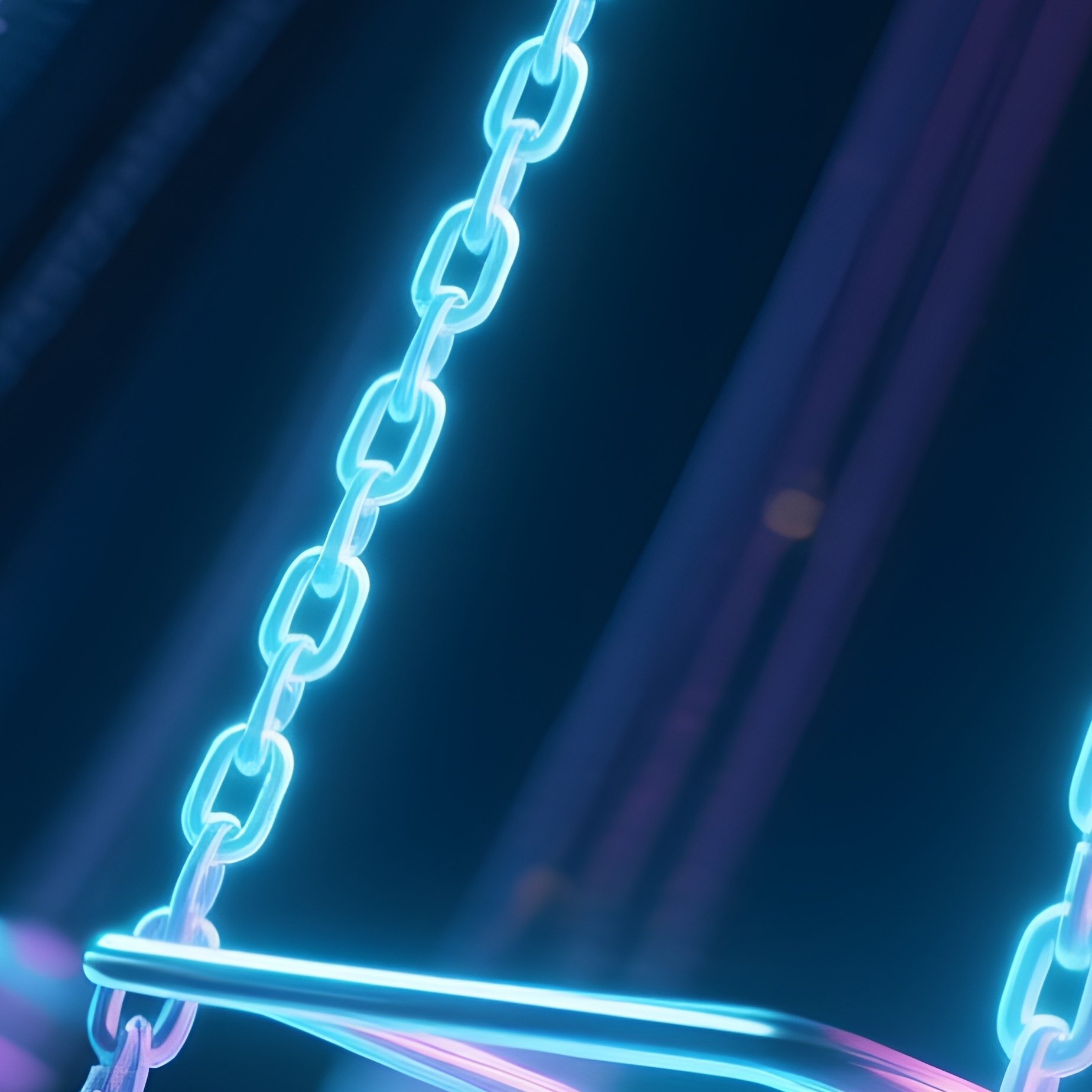 A Spinning Swing Ride At Night Chains Glowing In Motion Blur - Full Resolution Quality Preview