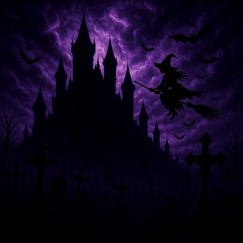 A Spooky Castle At Dusk Or Night Halloween Castle