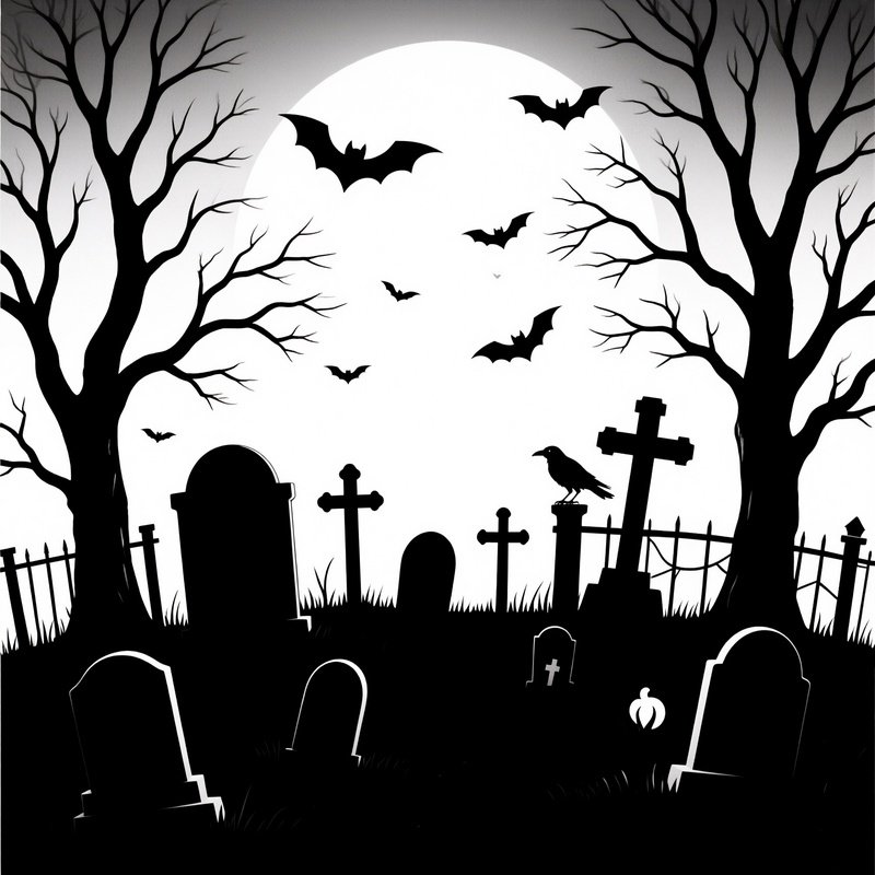 A Spooky Graveyard Scene Halloween Graveyard