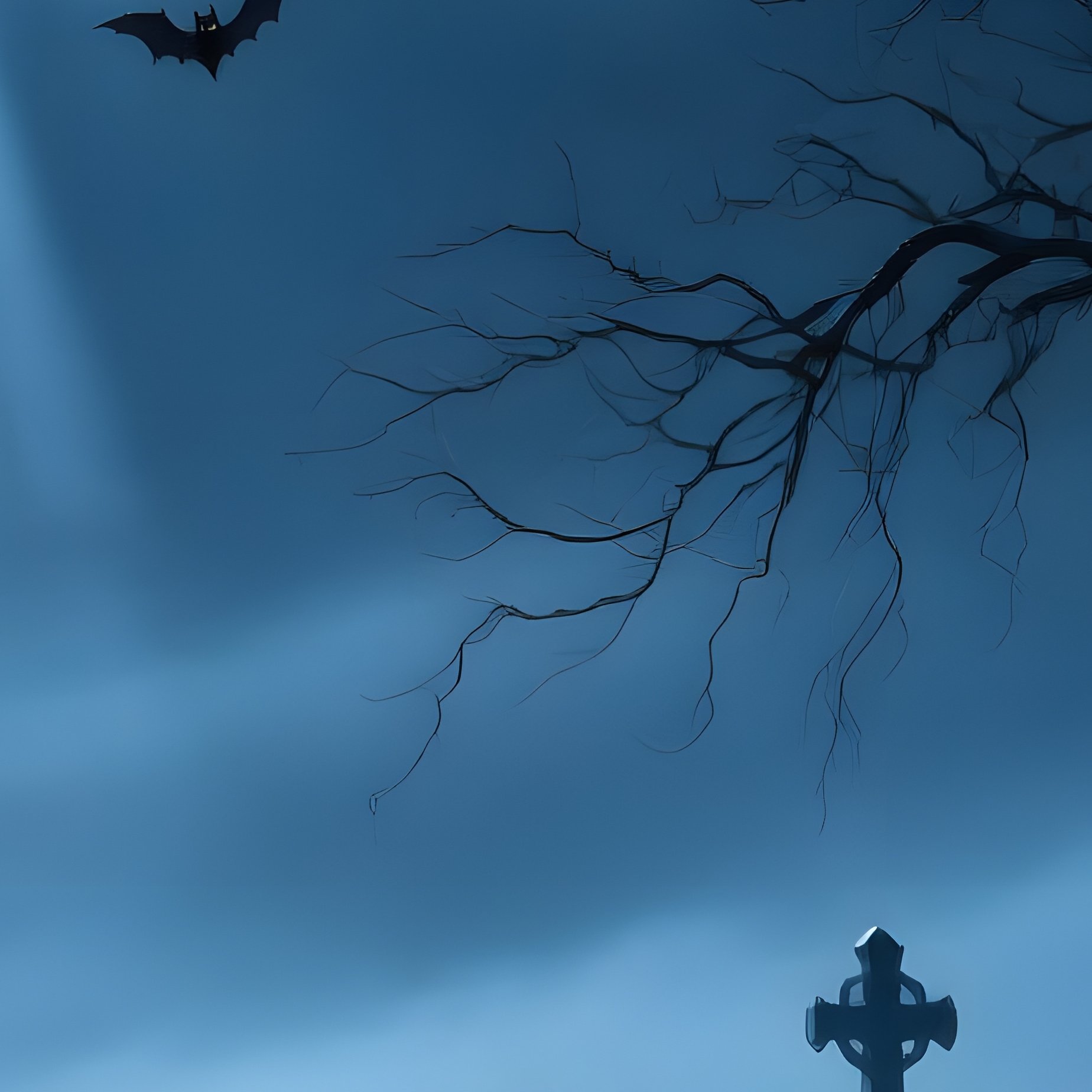 A Spooky Graveyard Scene Under A Full Moon Graveyard Full Moon - Full Resolution Quality Preview