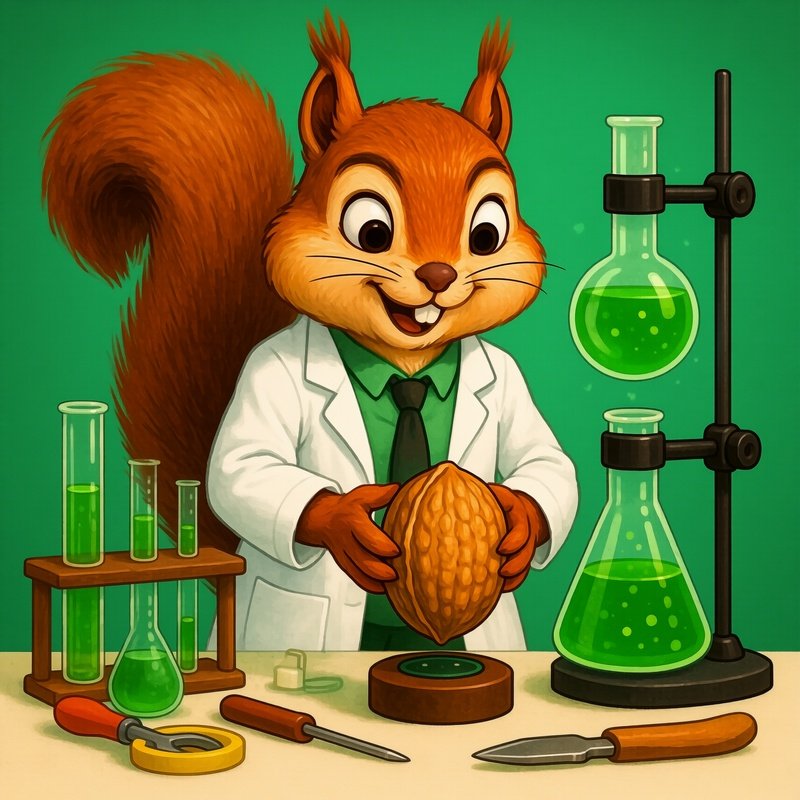 A Squirrel Inventing A Teleportation Nut