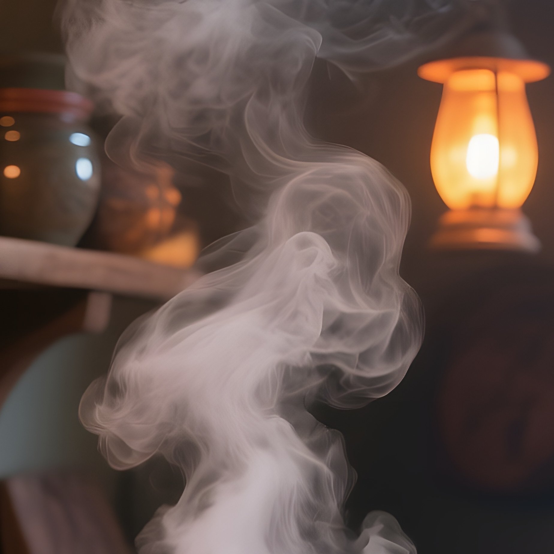 A Steaming Clay Pot In A Dimly Lit Kitchen At Twilight, Hanging Lanterns Casting Warm Amber Light, - Full Resolution Quality Preview