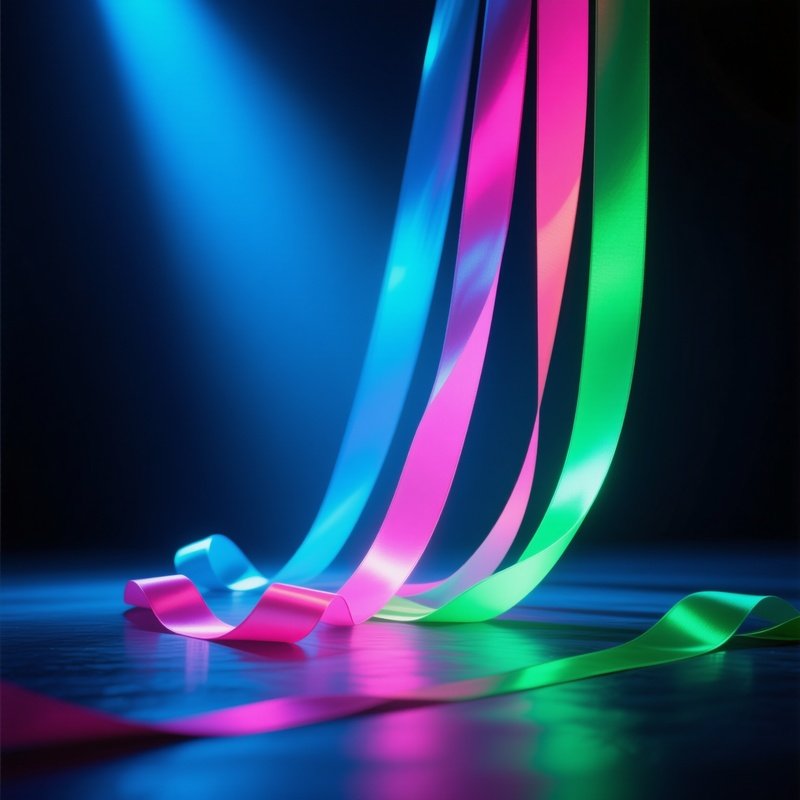 A Still Life Of Ribbons Capturing Coloured Light