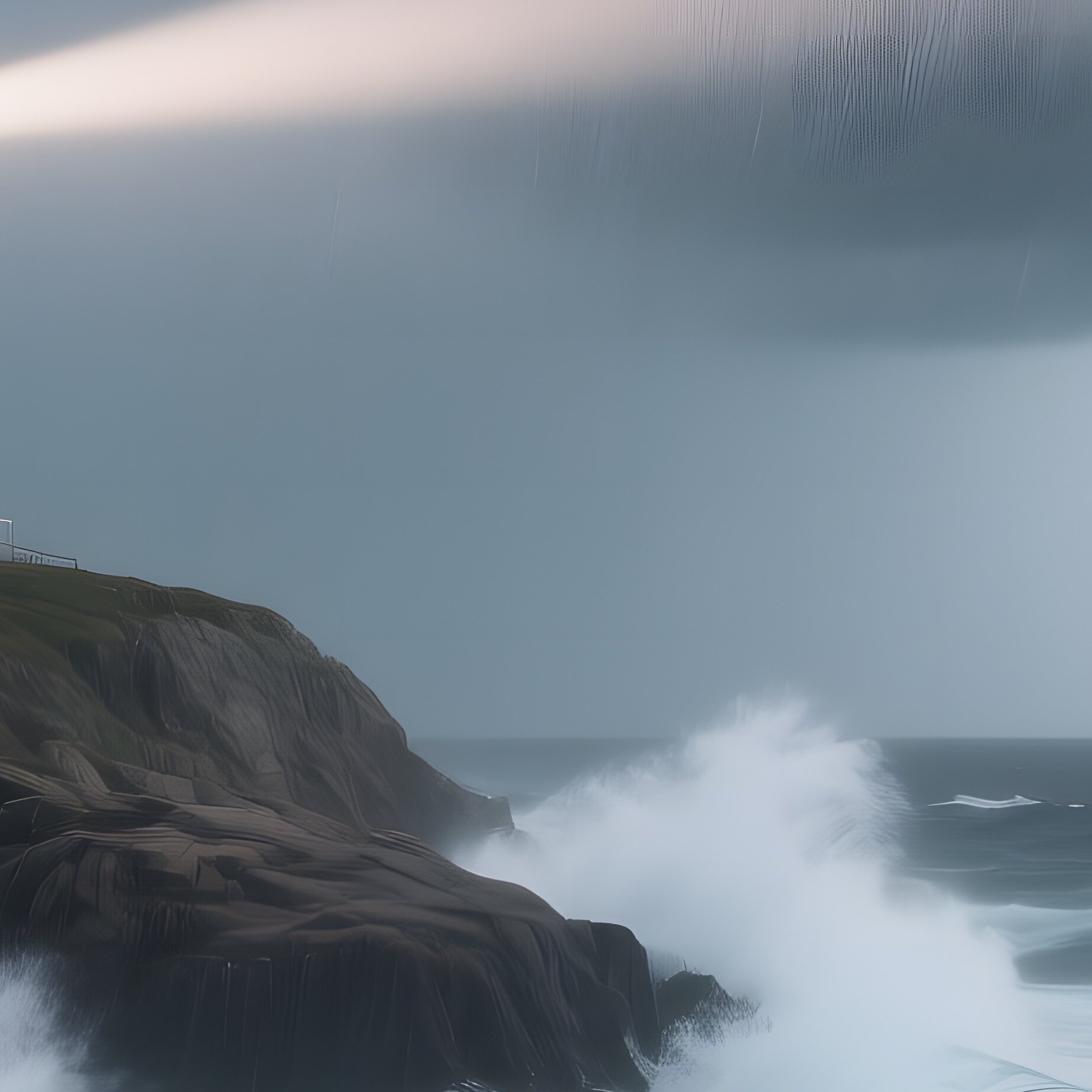 A Storm‑Tossed Atlantic Shoreline In New England With Crashing Waves, Rugged Cliffs, Dark Clouds - Full Resolution Quality Preview