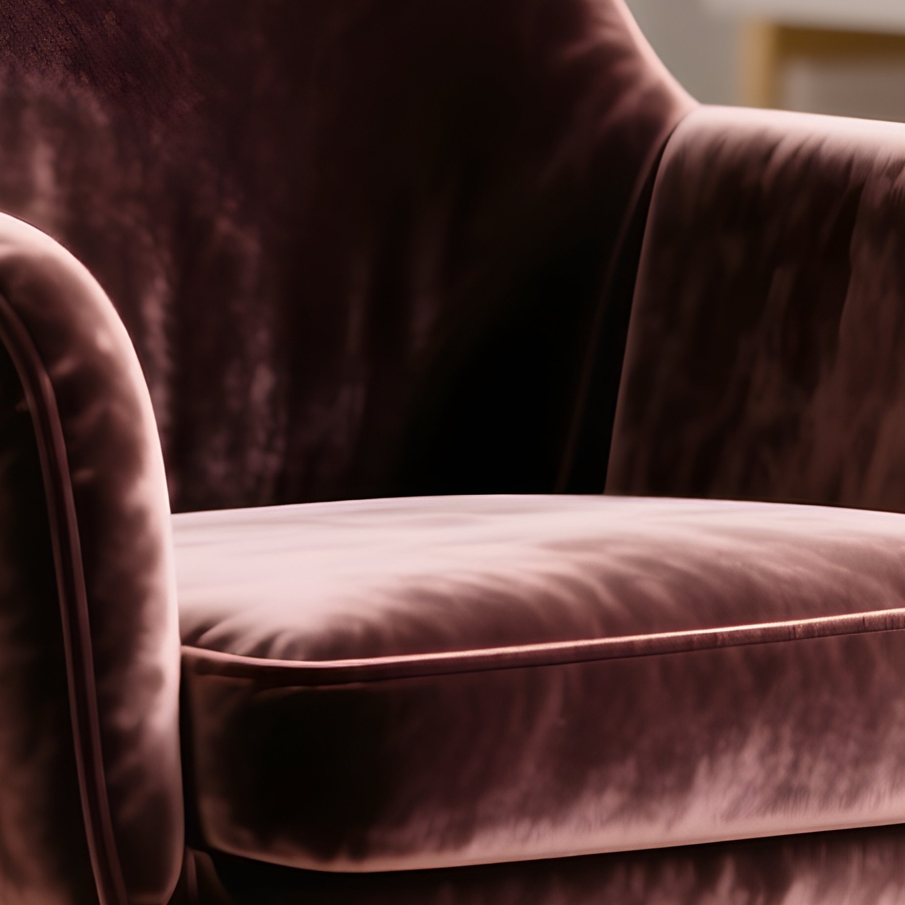 A Stylish Velvet Armless Task Chair With Gold Wheels And Base, Suitable For A Feminine Home Office Or A Makeup Station. - Full Resolution Quality Preview