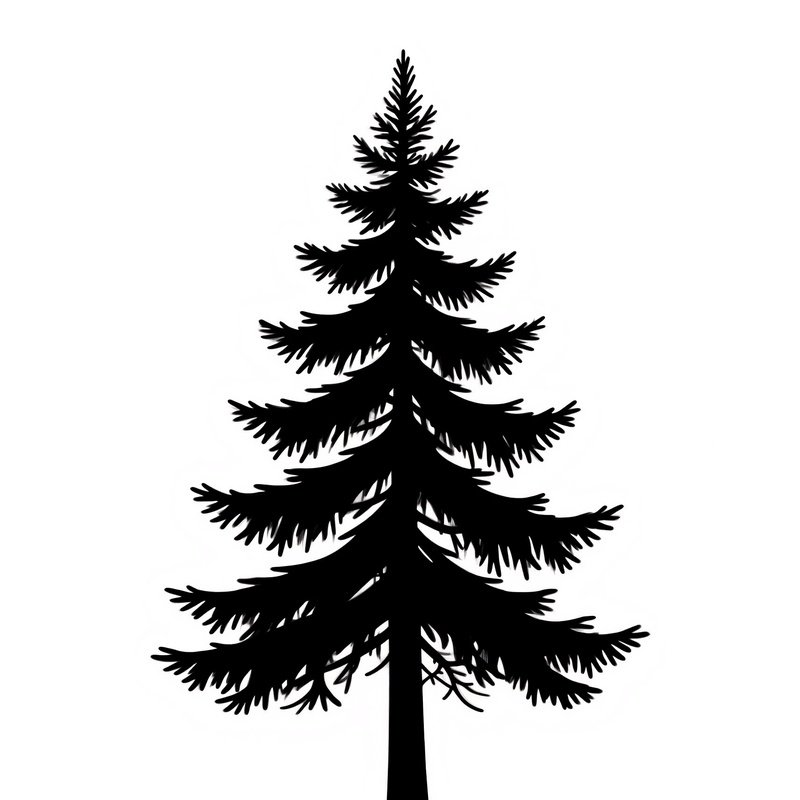 A Stylized Pine Tree Silhouette Pine Tree Silhouette