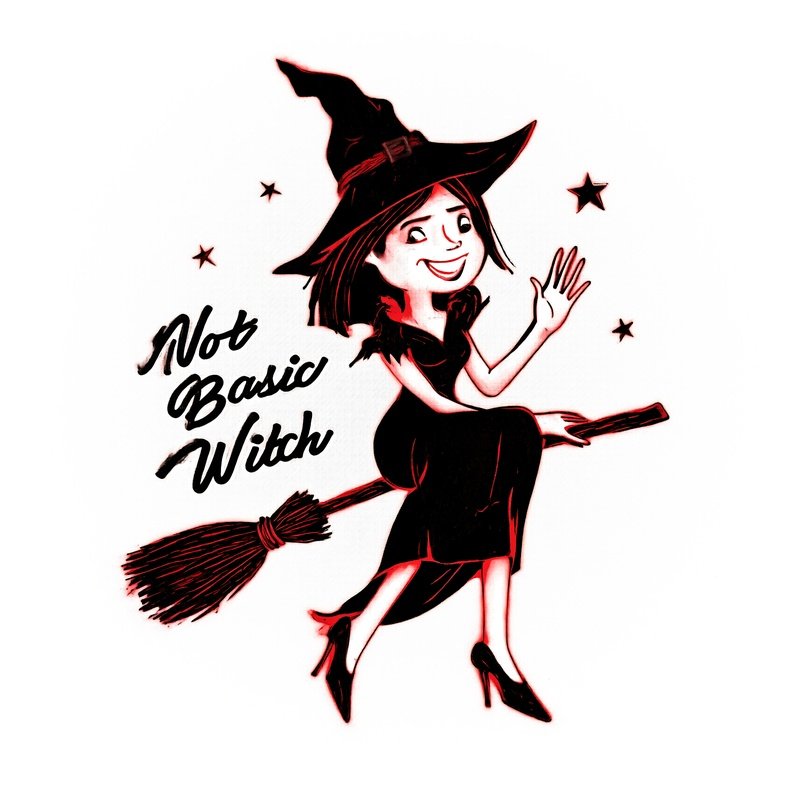 A Stylized Witch Character Riding A Broomstick Witch Broomstick