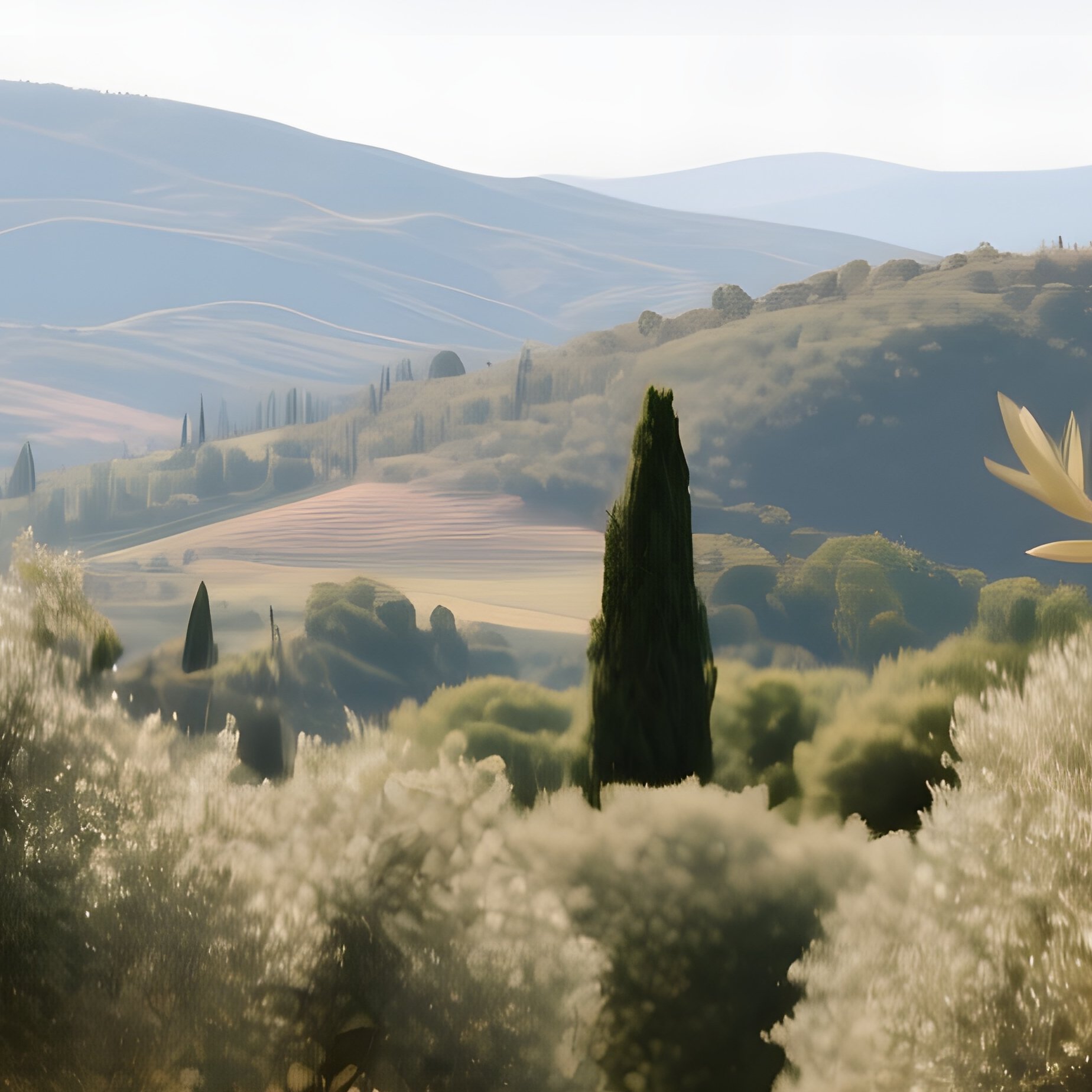 A Sun‑Drenched Olive Grove In Late Summer, Silvery Leaves Shimmering, Ancient Stone Walls, Distant - Full Resolution Quality Preview