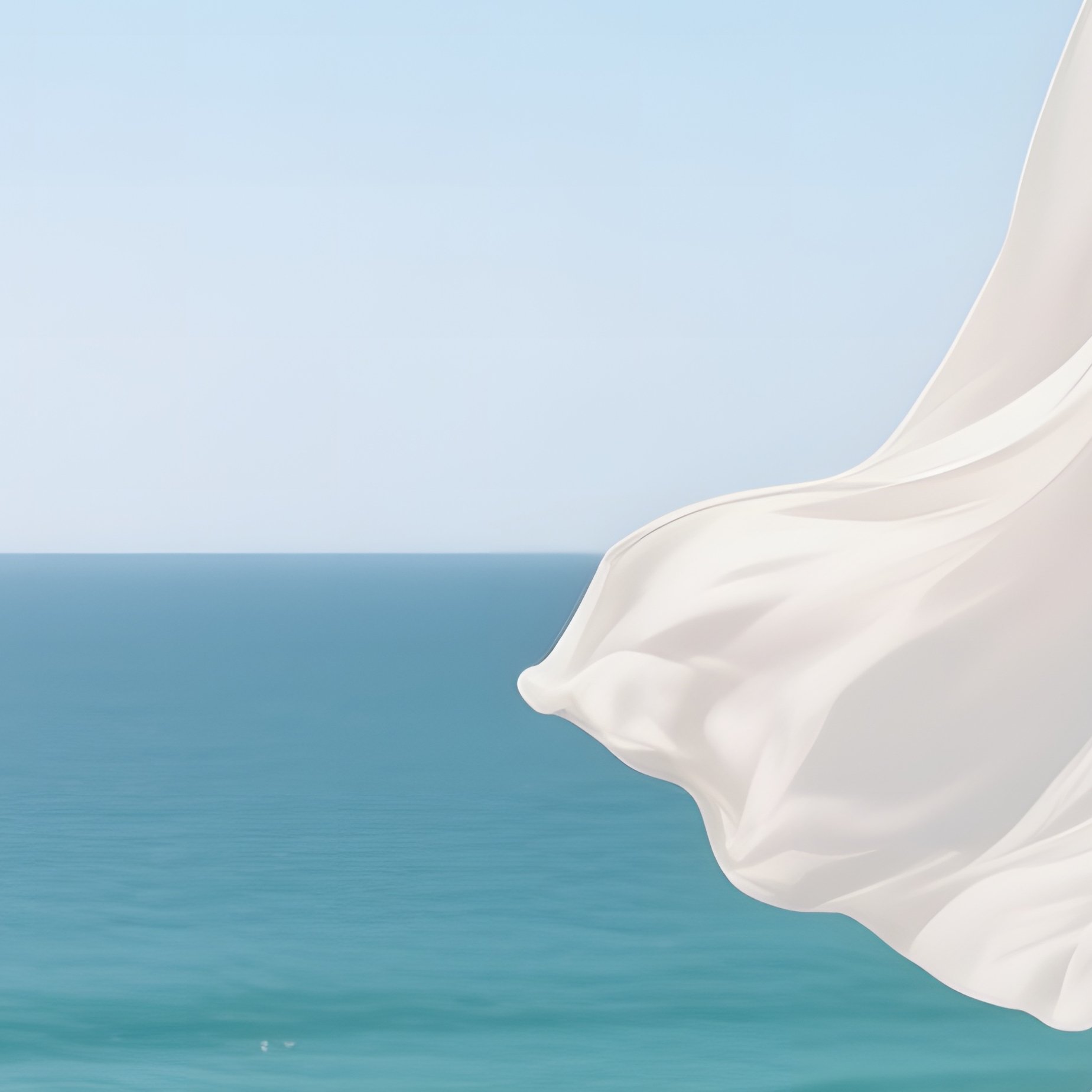 A Sunlit Coastal Villa Terrace With Minimalist White Lounge Chairs, A Low Concrete Pool Reflecting - Full Resolution Quality Preview