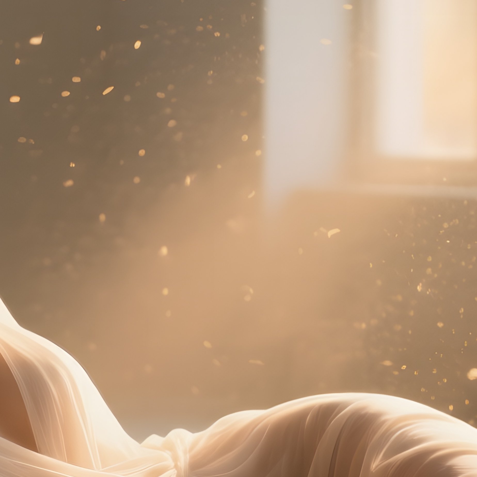 A Sunlit Marble Studio With A Reclining Female Model Draped In Sheer Linen, Soft Shadows Falling - Full Resolution Quality Preview