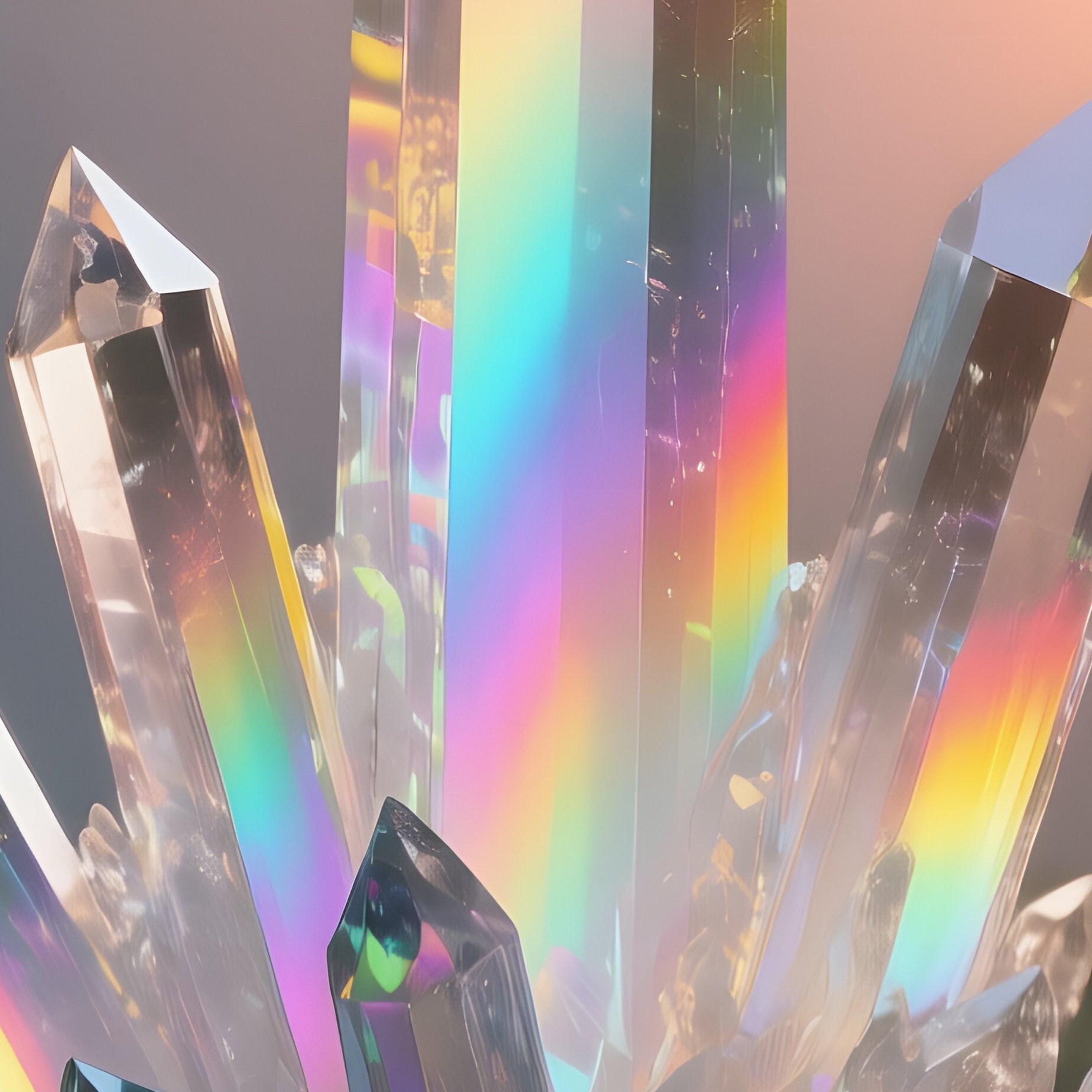 A Sunrise In A Secret Glade Where Crystal Formations Rise From The Ground Like Spires, Catching The - Full Resolution Quality Preview