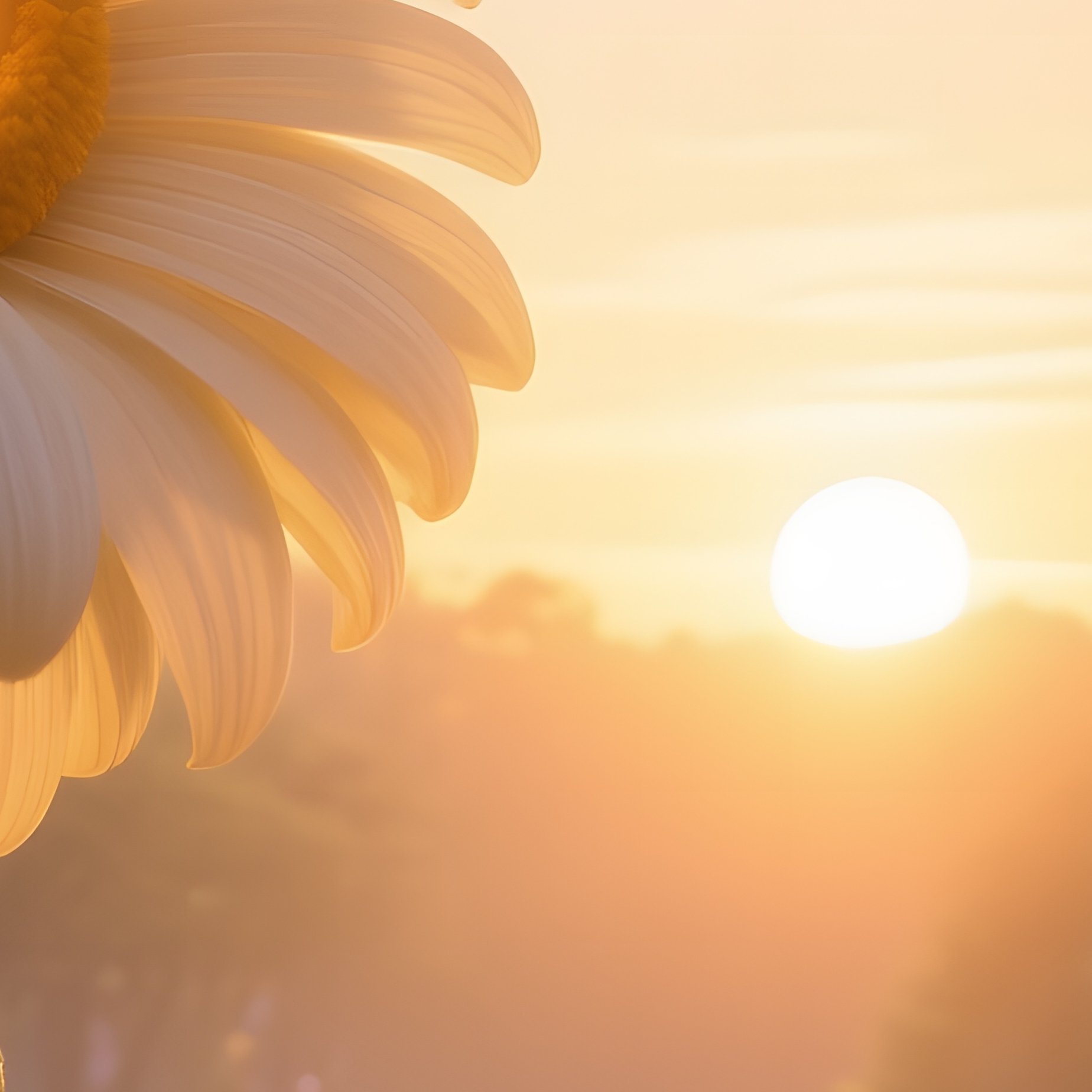 A Sunrise Over A Magical Meadow Within A Fairy Tale Wood, Where Giant Daisies Open To Reveal Tiny - Full Resolution Quality Preview