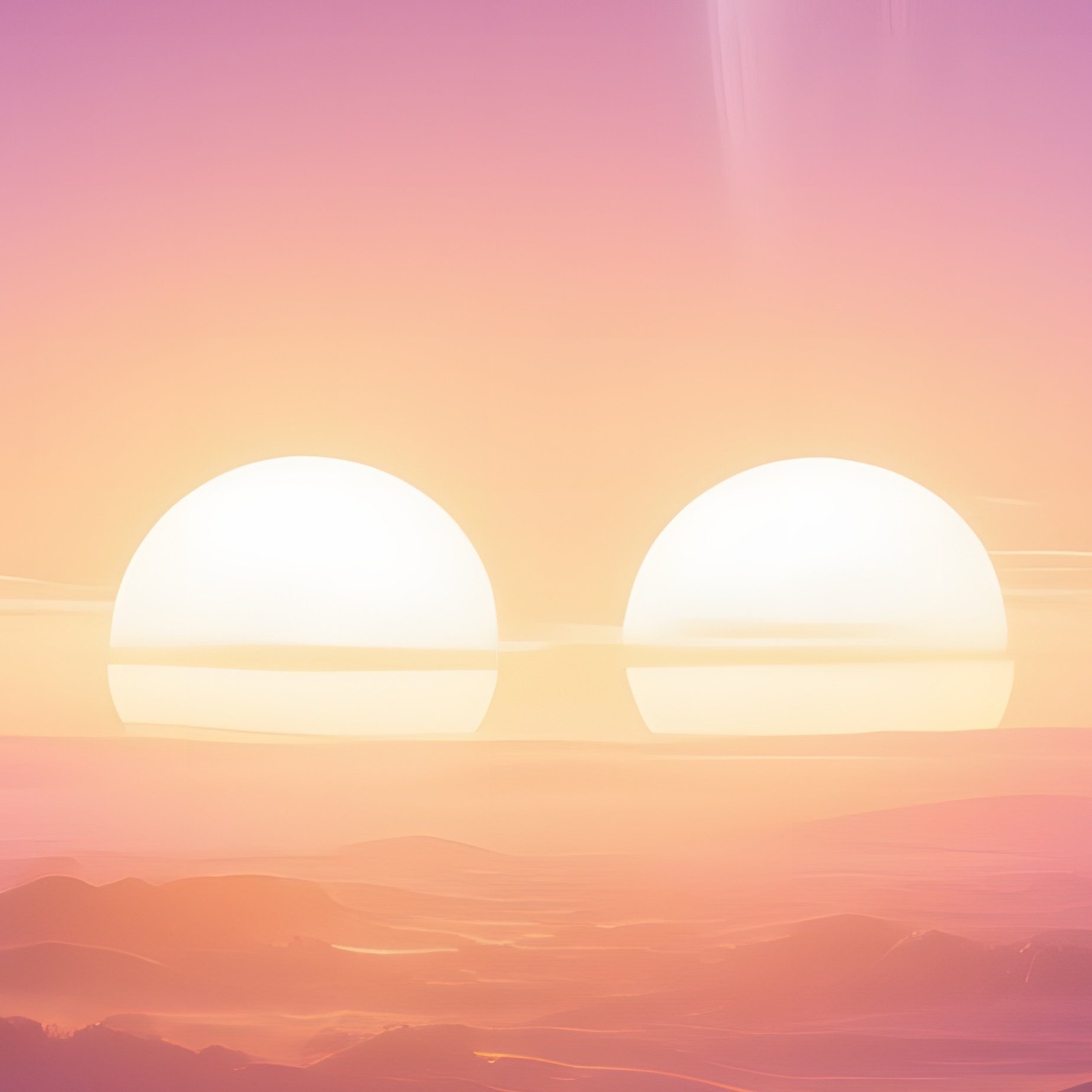 A Sunrise Over An Asteroid Field Near A Binary Star System, The Two Suns Rising Together Casting - Full Resolution Quality Preview