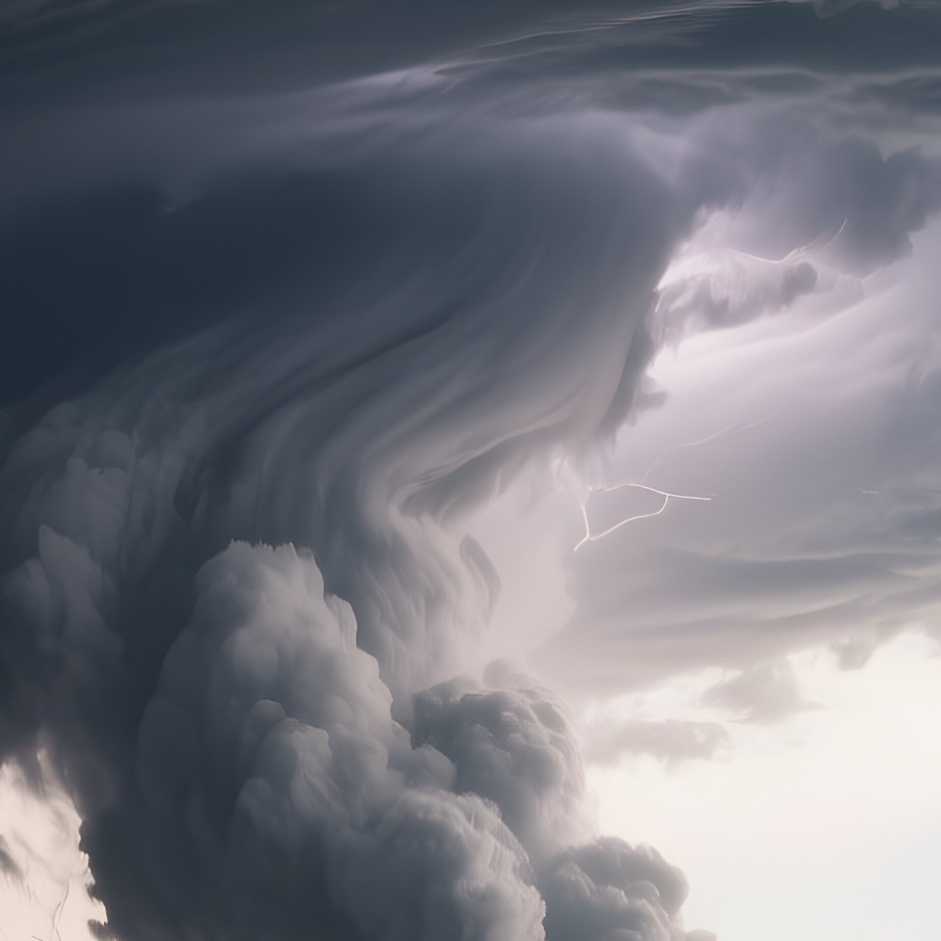 A Supercell Thunderstorm Forming A Rotating Cloud Wall Above Fields. - Full Resolution Quality Preview