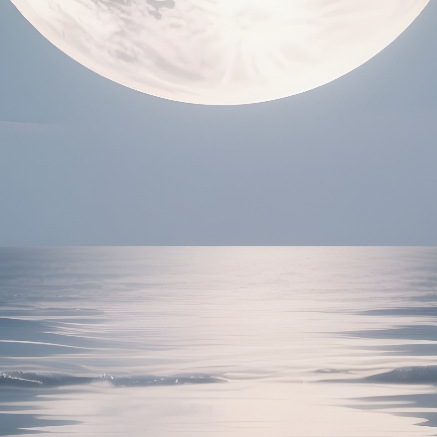 A Supermoon Reflecting Off Perfectly Still Ocean Water. - Full Resolution Quality Preview