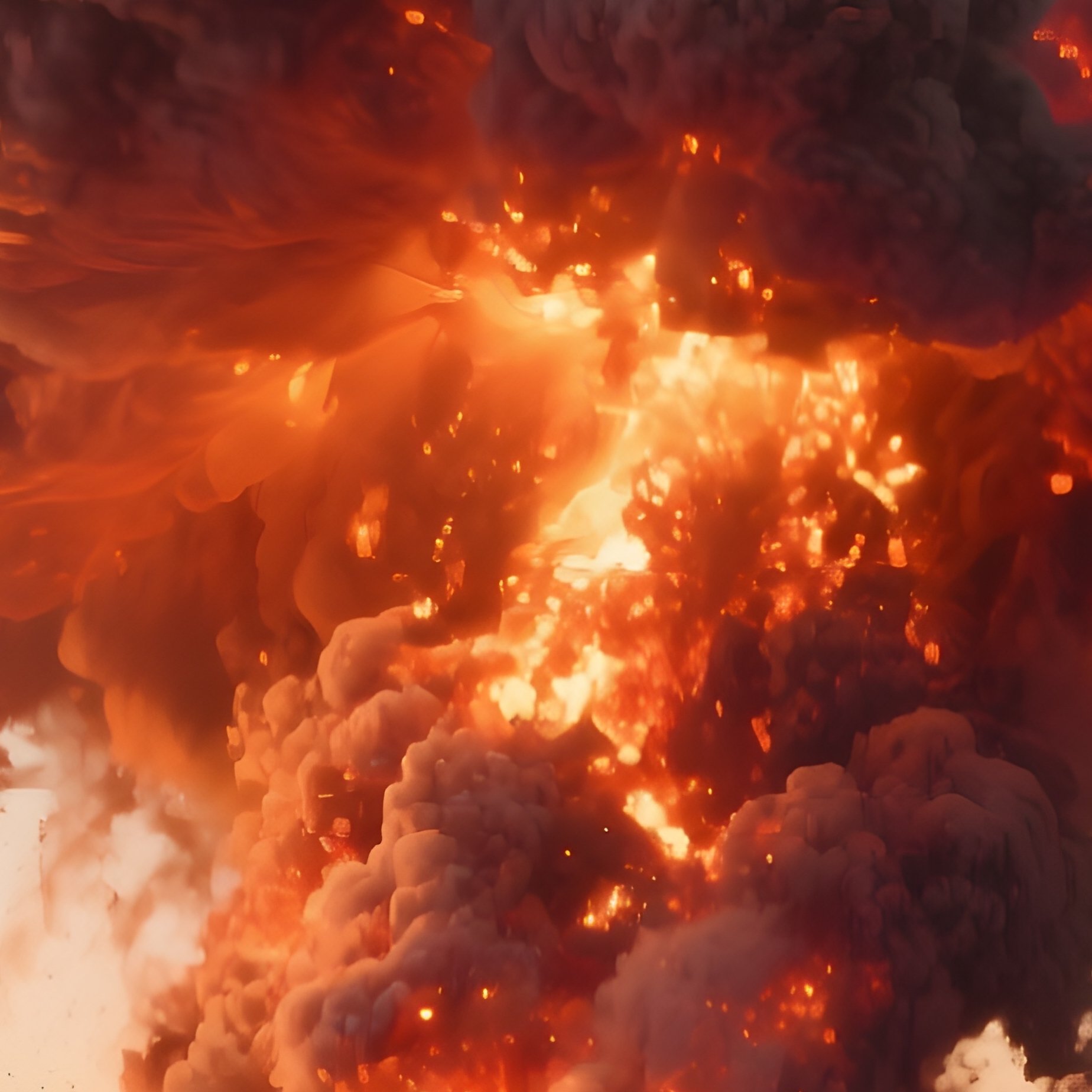 A Supernova Like Cloud Of Volcanic Ash Lit By Sunset. - Full Resolution Quality Preview