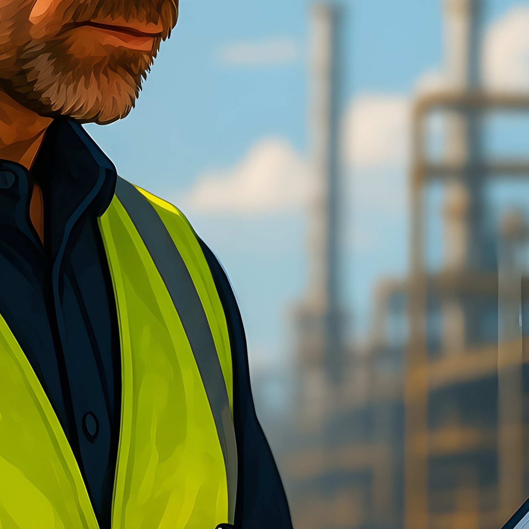 A Supervisor Checking Site Safety With A Checklist Digital Art - Full Resolution Quality Preview