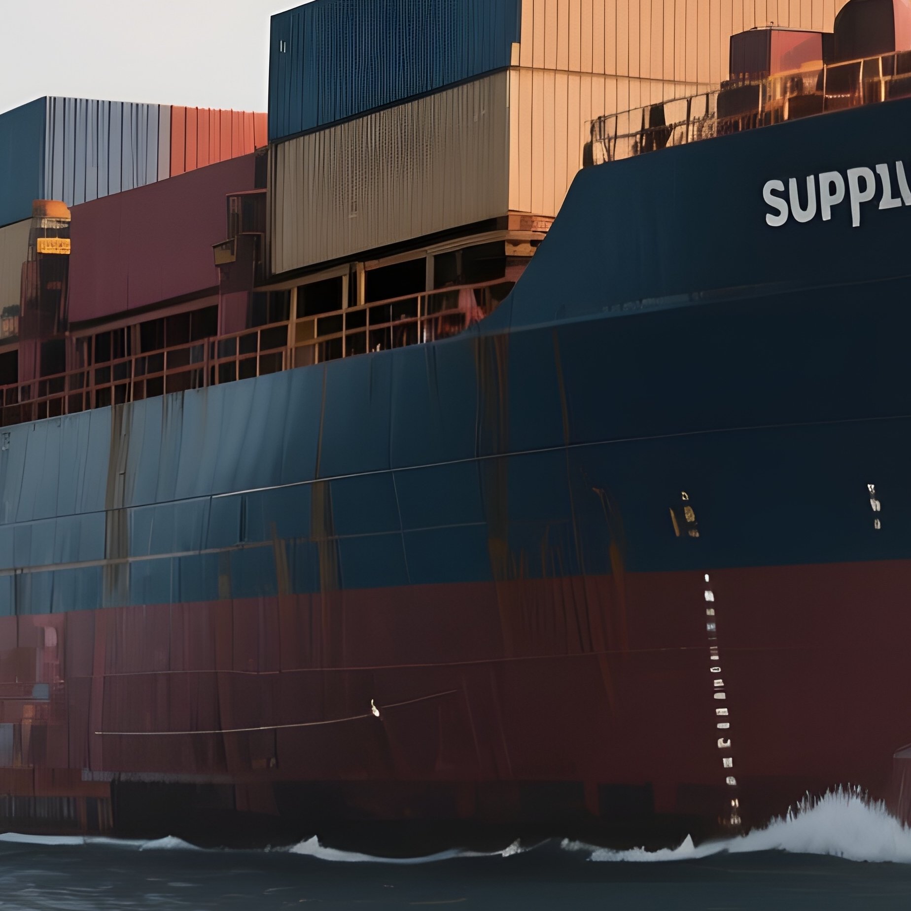 A Supply Ship Departing From An Offshore Anchor Buoy - Full Resolution Quality Preview