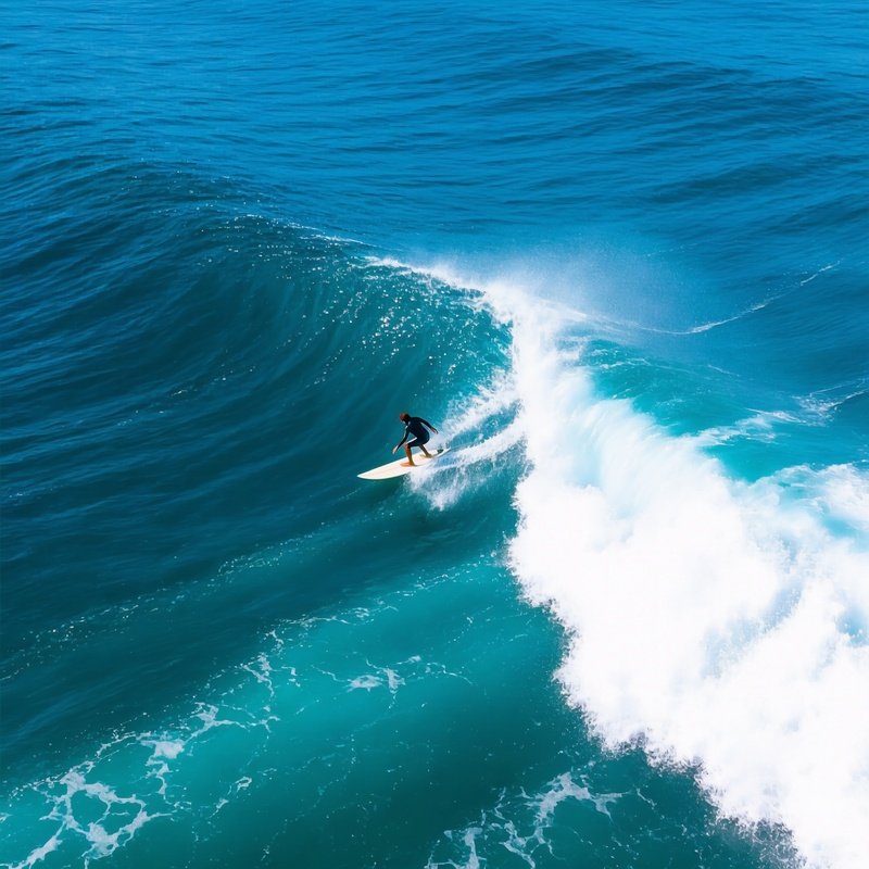 A Surfer Riding A Wave Surfing Ocean