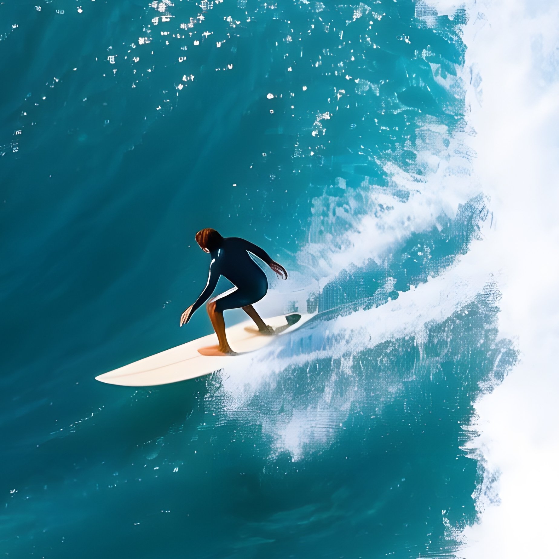 A Surfer Riding A Wave Surfing Ocean - Full Resolution Quality Preview