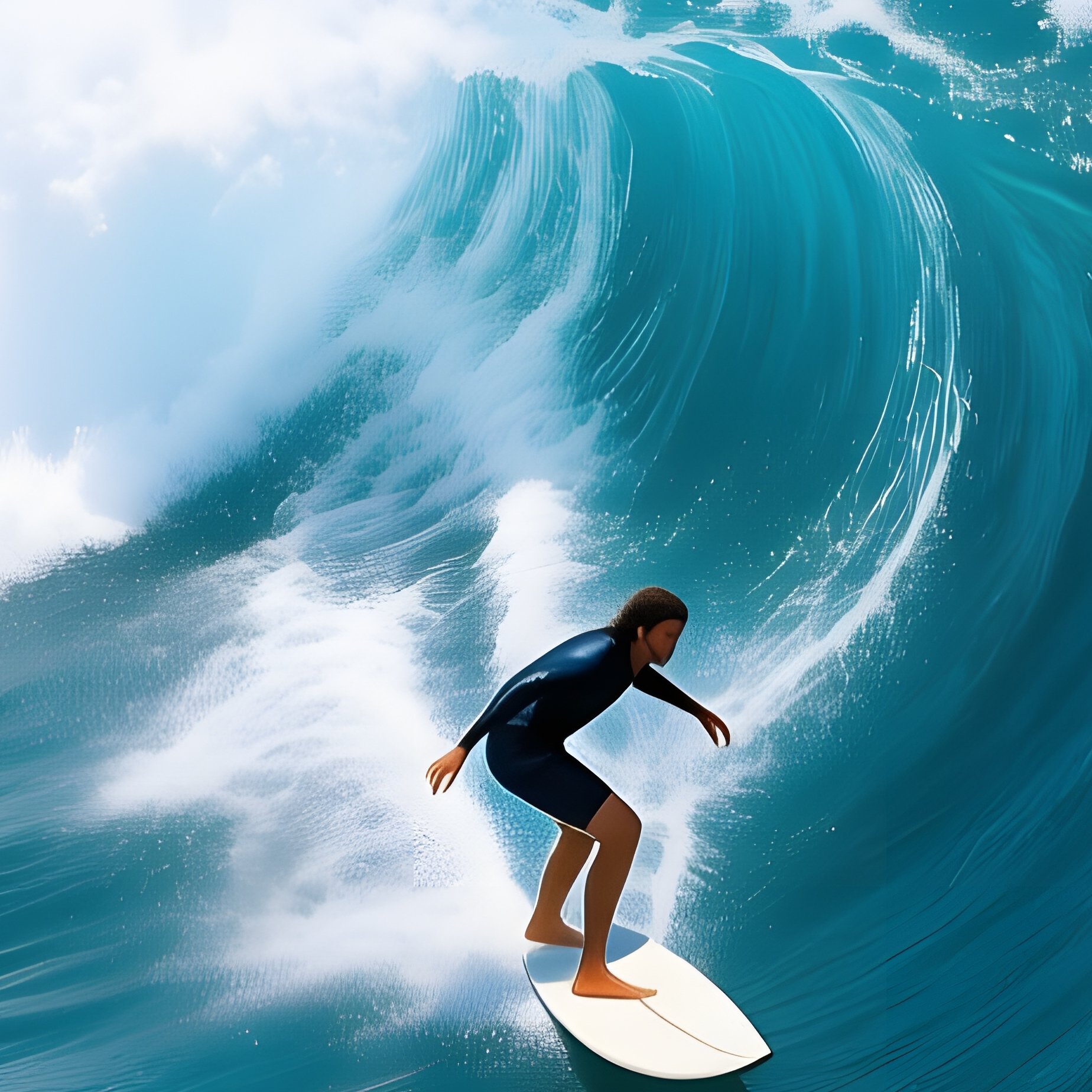 A Surfer Riding A Wave Surfing Ocean - Full Resolution Quality Preview