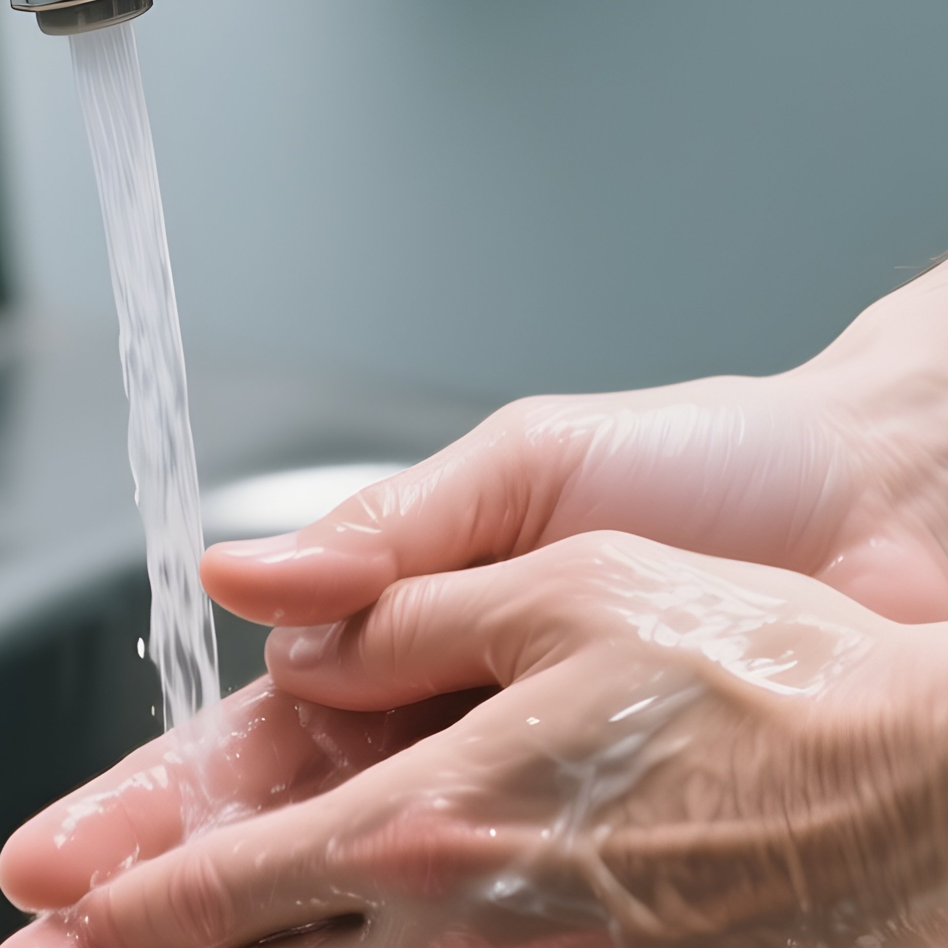 A Surgeon Washing Hands At A Stainless Steel Scrub Sink - Full Resolution Quality Preview