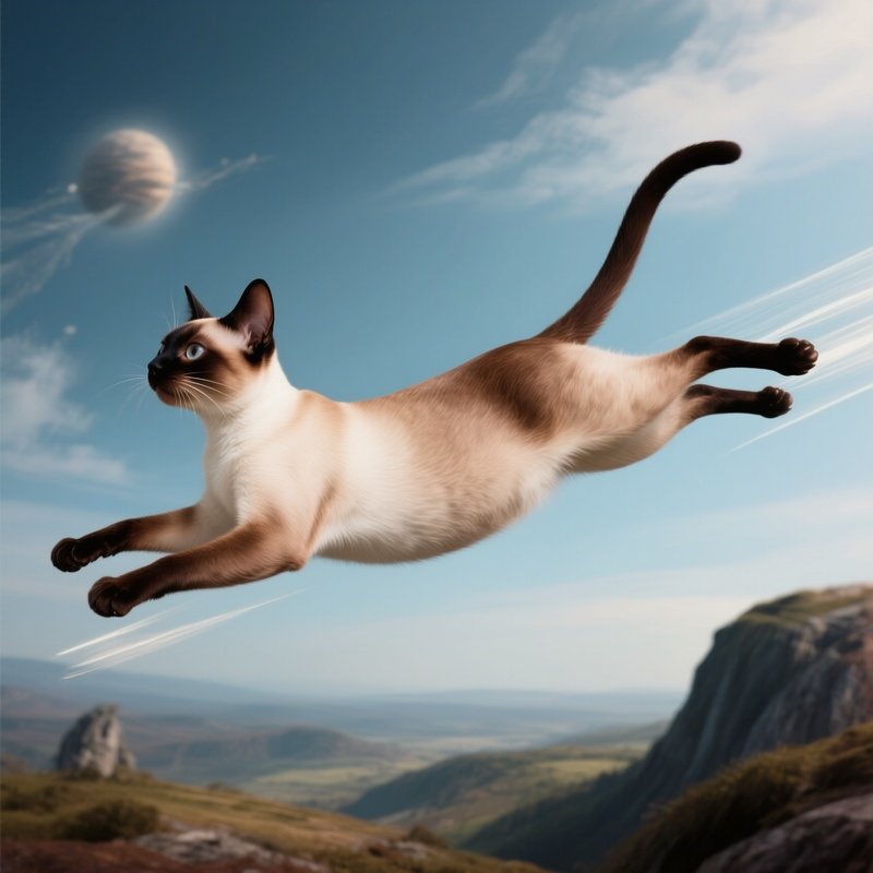 A Surreal Art Of A Cat In The Superman Pose