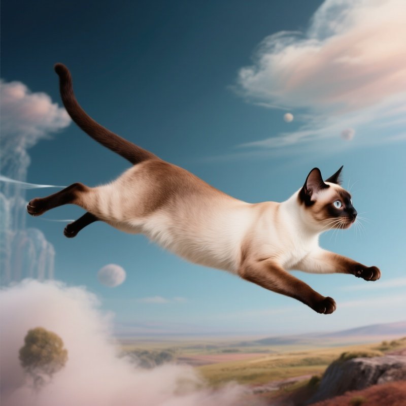 A Surreal Art Of A Cat In The Superman Pose