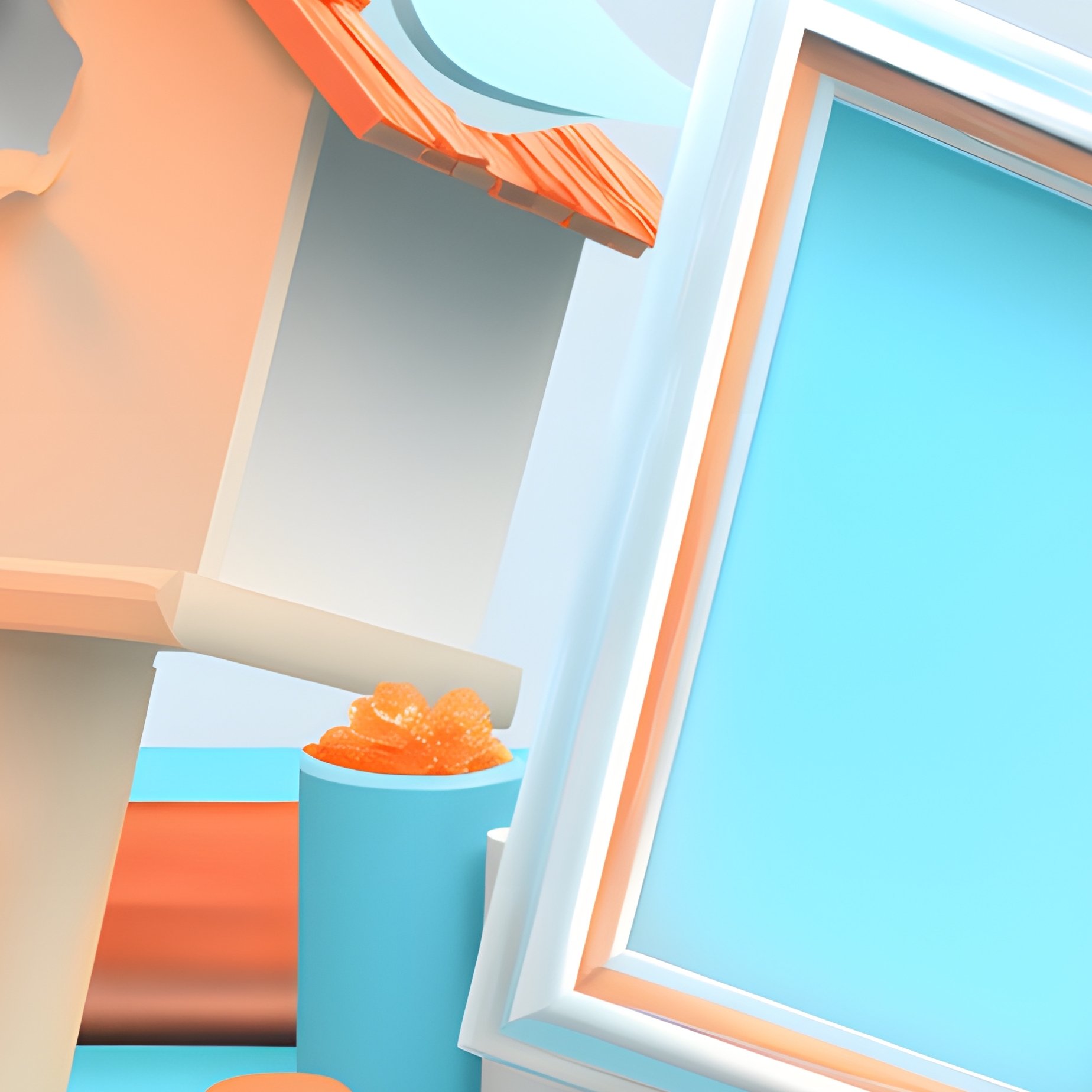 A Surrealistic Scene Featuring Various Objects In A Staged - Full Resolution Quality Preview