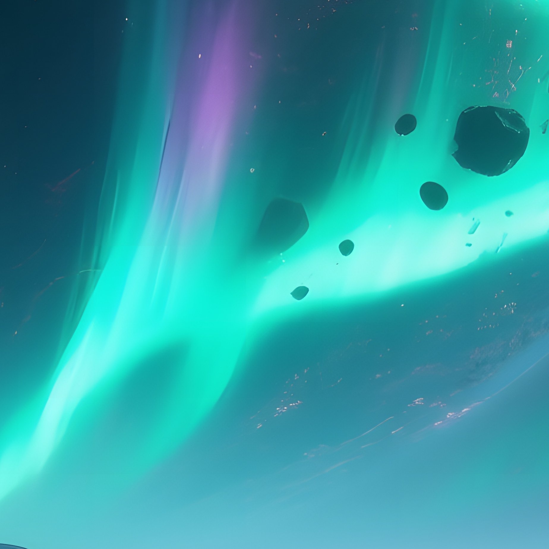 A Sweeping Vista Of An Asteroid Belt Illuminated By Aurora‑Like Ribbons Of Charged Particles, - Full Resolution Quality Preview