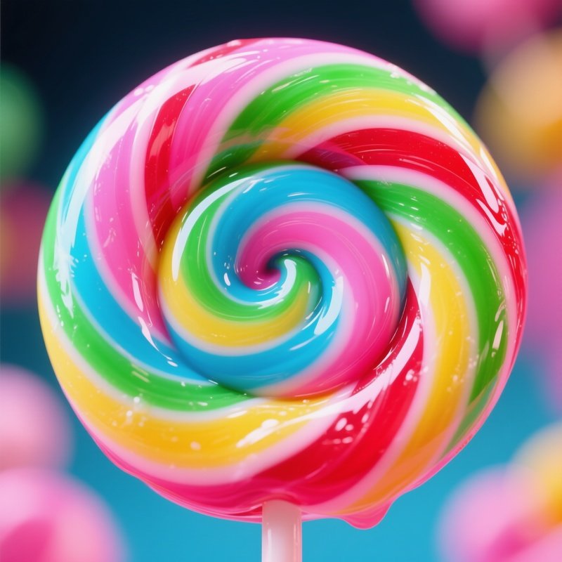 A Swirl Of Lollipop Colors In A Large Circular Swirl Sucker