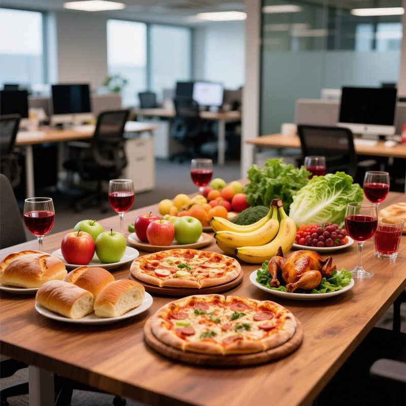 A Table Set With Various Food Items And Drinks Food Indoor