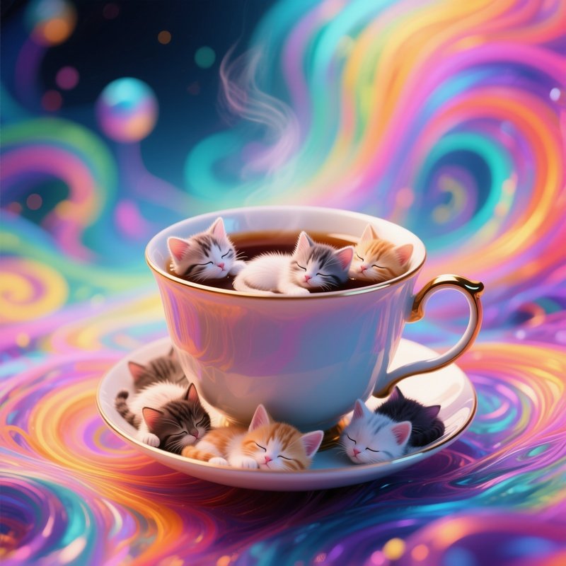 A Teacup Full Of Sleepy Kittens Instead Of Tea 2