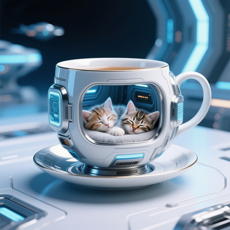 A Teacup Full Of Sleepy Kittens Instead Of Tea Science Fiction