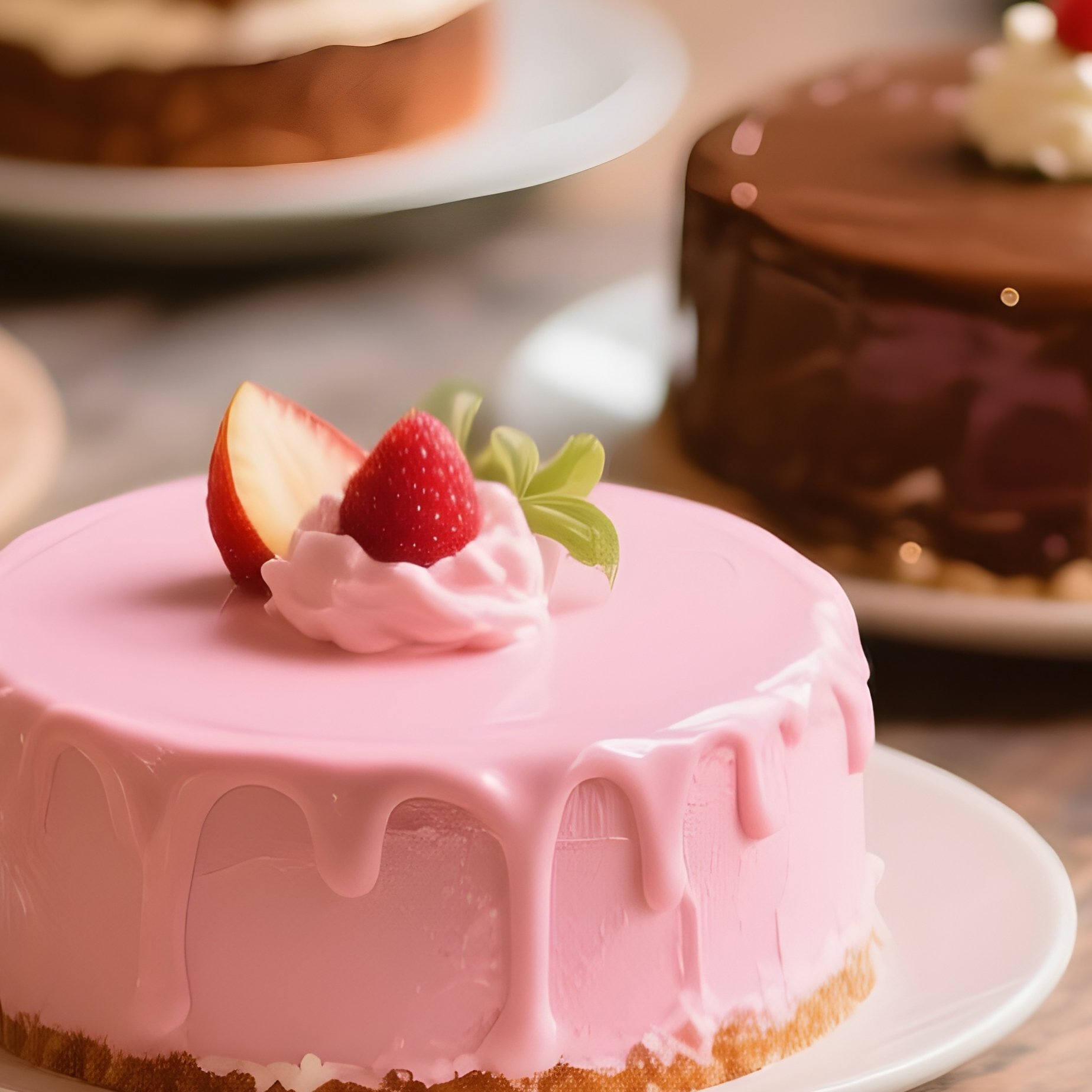 A Tempting Variety Of Desserts On A Wooden Table - Full Resolution Quality Preview