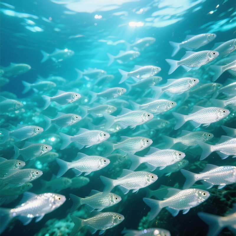 A Tight Shimmering School Of Tetras