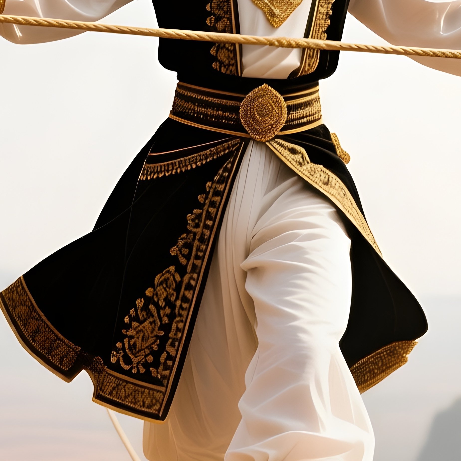 A Tightrope Walker Balancing Gracefully High Above The Crowd - Full Resolution Quality Preview