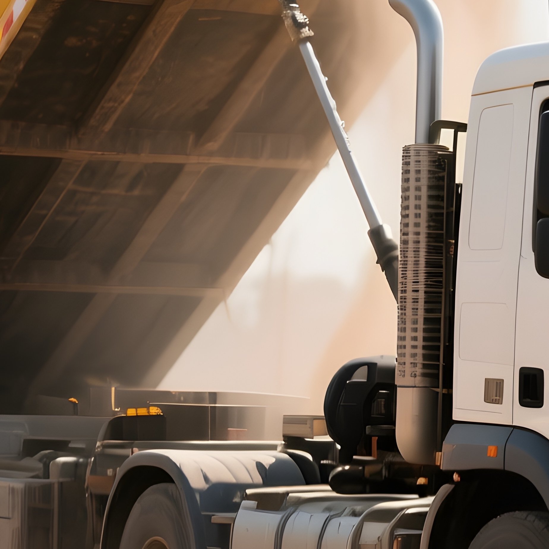 A Tipper Truck Unloading Sand Beside A Roadwork Crew - Full Resolution Quality Preview