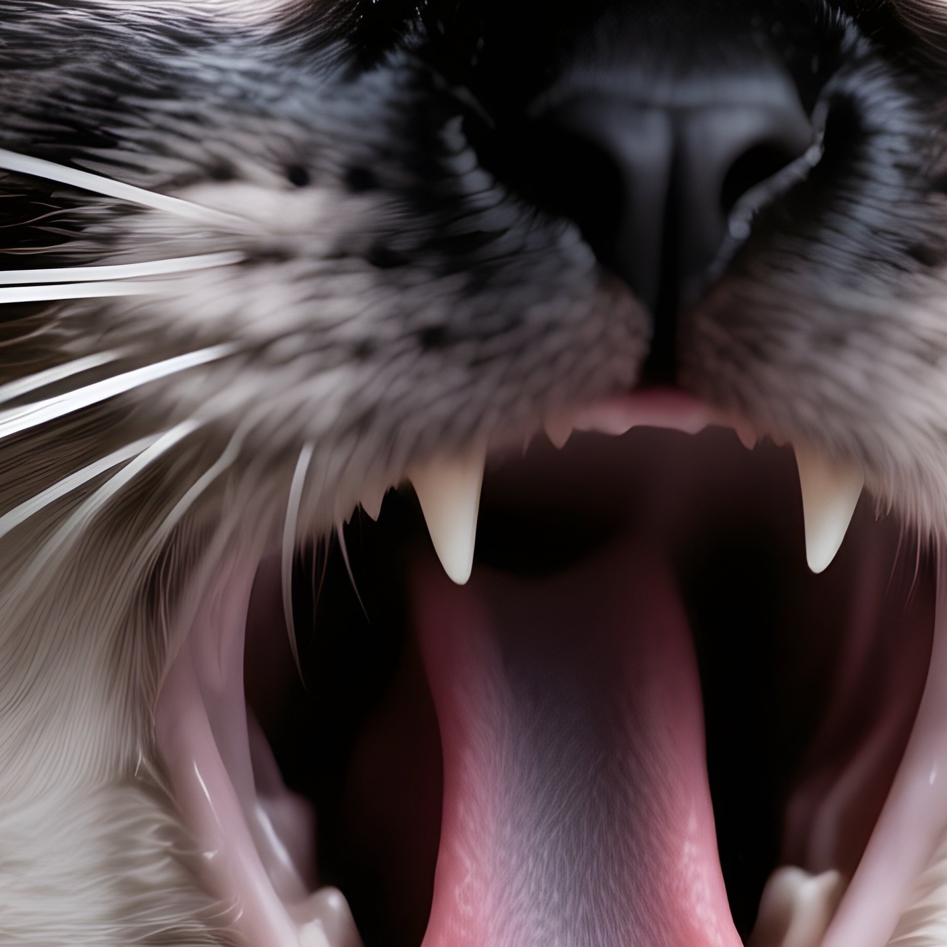 A Tonkinese Cat Mid Yawn - Full Resolution Quality Preview