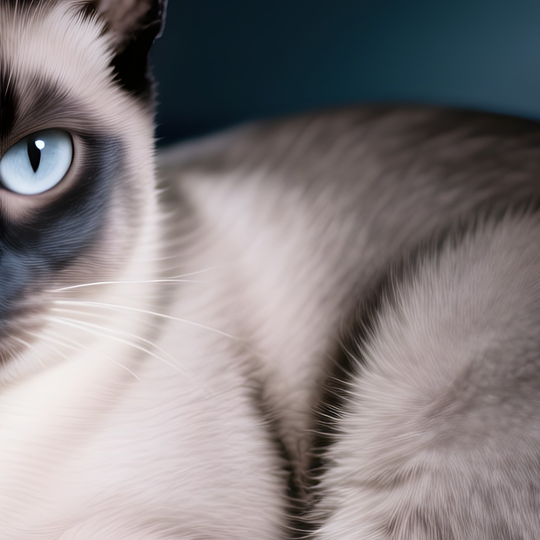 A Tonkinese Cat Sitting In A Too Small Container - Full Resolution Quality Preview