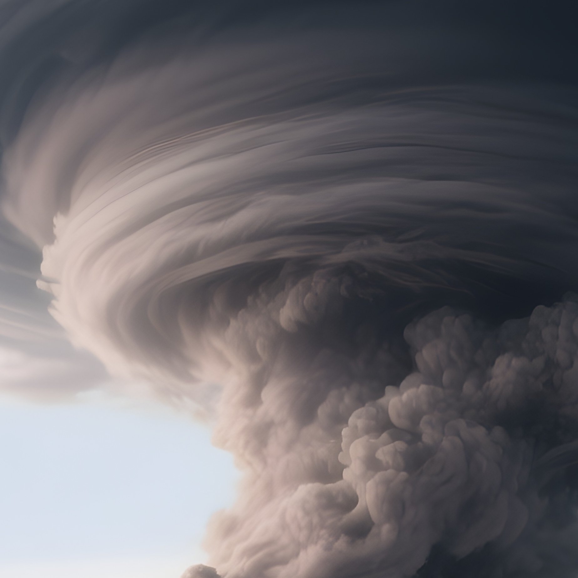 A Tornado Forming From A Rotating Supercell Cloud In Open Plains. - Full Resolution Quality Preview
