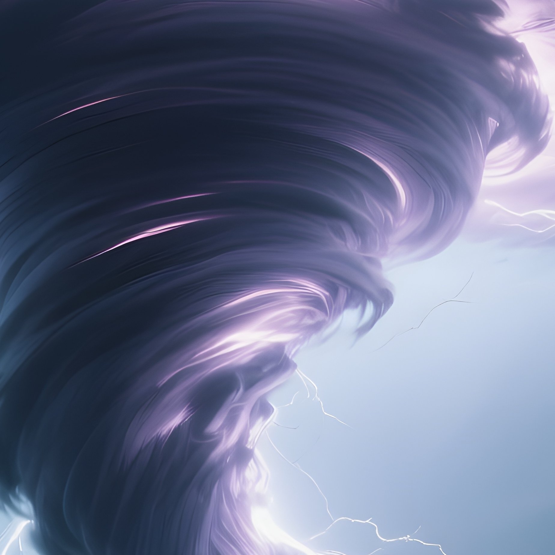 A Tornado Illuminated Only By Distant Lightning Strikes. - Full Resolution Quality Preview