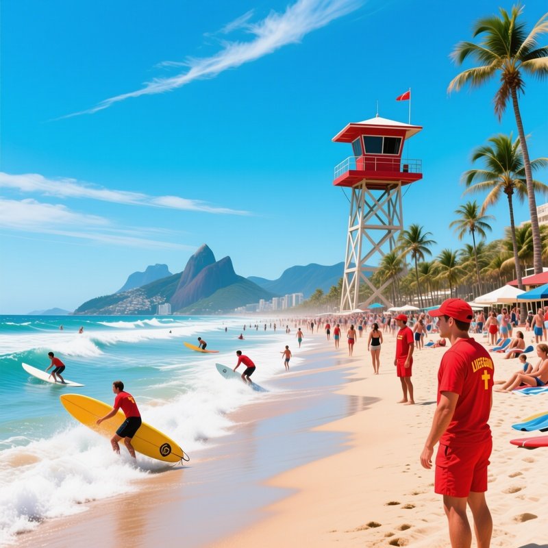 A Traditional Baywatch Scene In Southern California