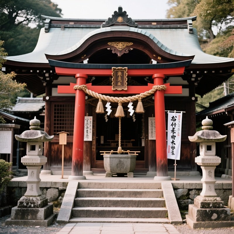 A Traditional Japanese Shrine Entrance Japanese Shrine Torii Gate