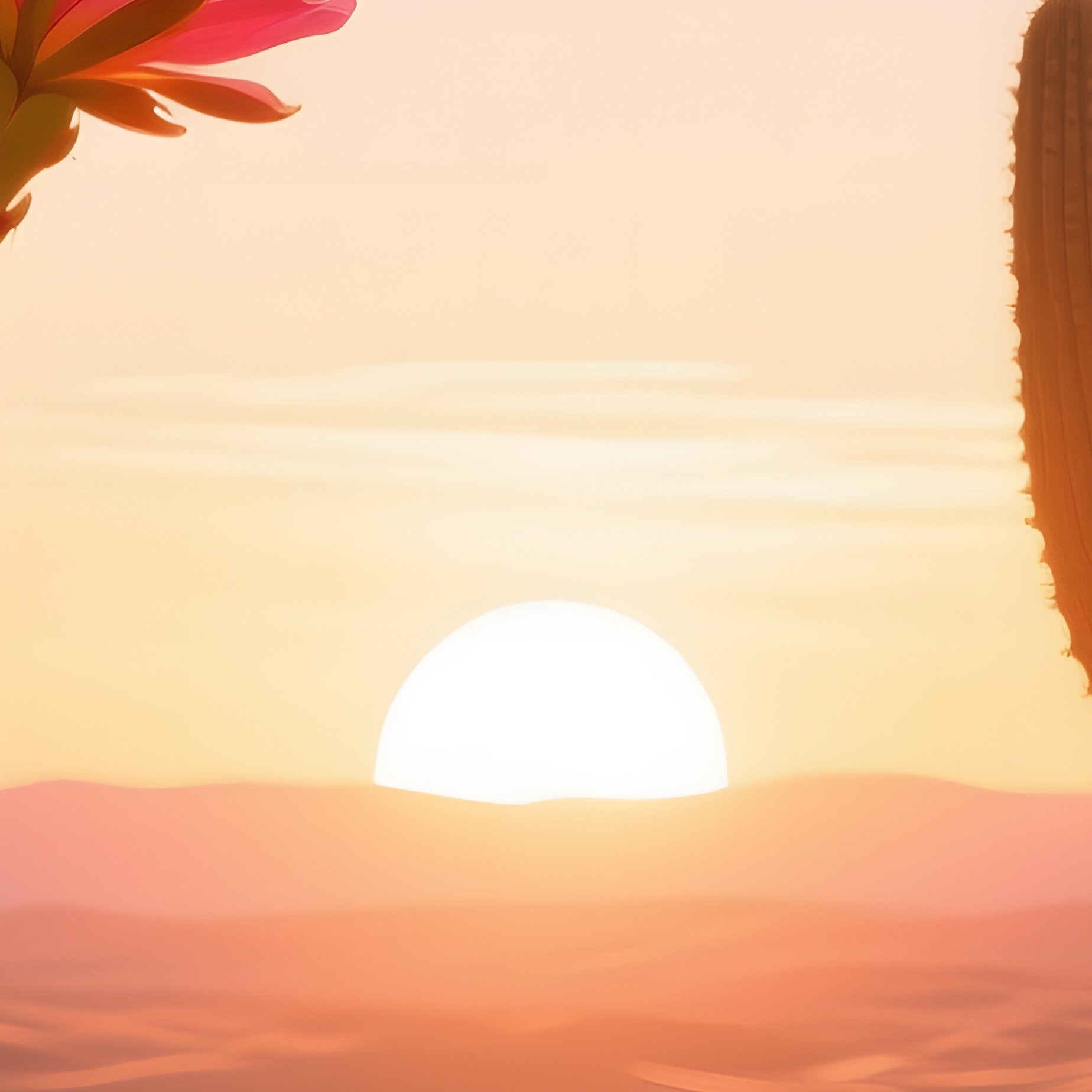 A Tranquil Desert Sunrise Where Towering Pop‑Art Cacti Bloom With Oversized Magenta Blossoms, Warm - Full Resolution Quality Preview